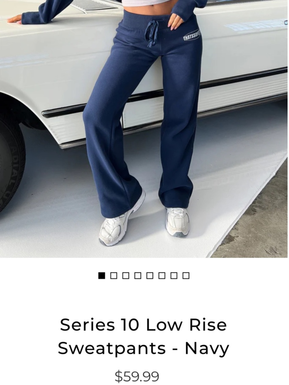 Navy Wide-Leg Sweatpants
